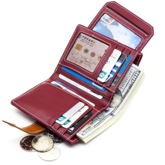 NIB ANDOILT Wallets Genuine Leather Small Bifold Wallet RFID Blocking - Picture 9 of 11